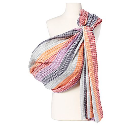 Hip Baby Wrap Ring Sling Baby Carrier for Infants and Toddlers - 100% Soft Cotton Baby Wraps Carrier for Babies 8-35 lbs - Perfect Baby Shower Gifts Moms and Dads - Nursing Cover (Rainbow Honeycomb)