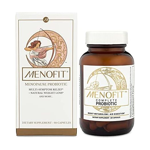 MenoFit - Menopause Supplements for Women - Natural Menopause + Perimenopause Relief for Hot Flashes, Weight Management, Low Energy, Mood, Hormone Support - 60 Herbal Capsules with Probiotics