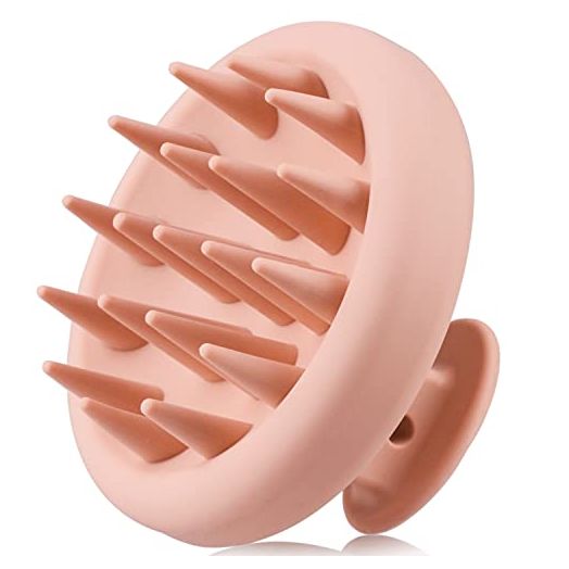 Scalp Massager Shampoo Brush, Waterproof Shower Scalp Scrubber with Soft Bristles, Scalp Brush for Hair Growth & Dandruff Treatment, Hair Massager for All Hair Types of Men Women Kids (Salmon Pink )