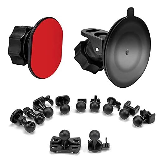 Dash Cam Suction Cup Mount and Glue Adhesive Mount Compatible with Dash Camera/DVR Video, Come with 10+ Different Joints Suitable for Crosstour, YI 2.7", Rexing V1P, UGSHD, APEMAN and Other Dash Cam