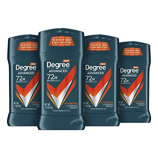 Degree Men Antiperspirant Deodorant Adventure Antiperspirant For Men With MotionSense Technology, 2.7 Ounce (Pack of 4)