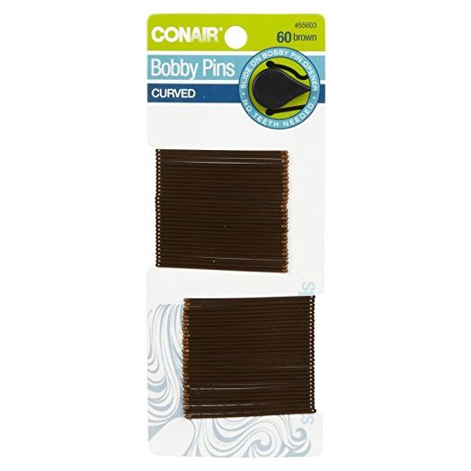 Conair Curve Bobby Pins, Brown