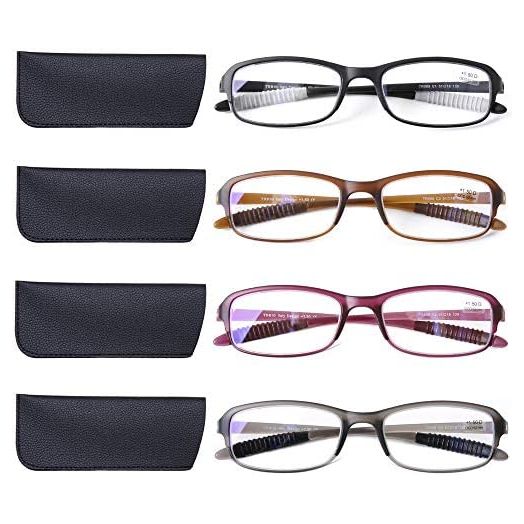 DOOViC Computer Reading Glasses Blue Light Blocking, 1.5 Strength (4 Pack)
