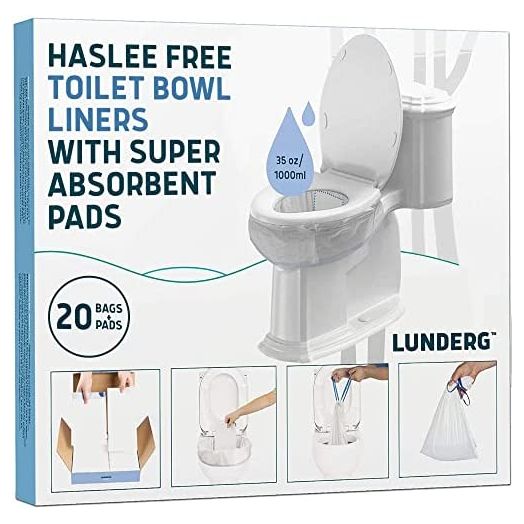 Lunderg Toilet Bowl Liners with Absorbent Pads, 20 Count (Value Pack)