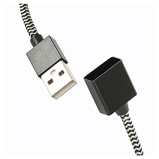 DRX [2 - Pack, 2.6ft ] Nylon Braided Magnetic USB Charger Cable. (Black)