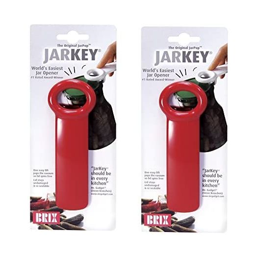 Brix JarKey Original Easy Jar Key Opener, Set of 2, Red