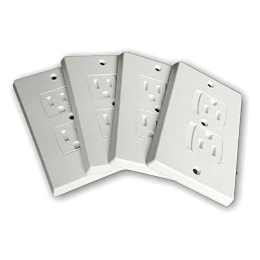 WONDERKID Self-Closing Electrical Outlet Covers for Baby Proofing - White - 4 Pack