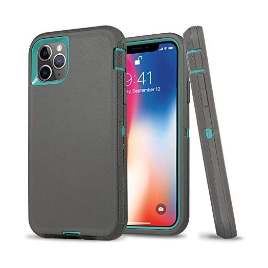 iPhone 11 Pro Max Case,UOVSI Case for iPhone 11 Pro Max [6.5-Inch] with 1 Screen Protector,[Heavy Duty Shockproof Case] Full Body Protective Cover Shock-Resistant Dustproof Case (Grey/Blue)