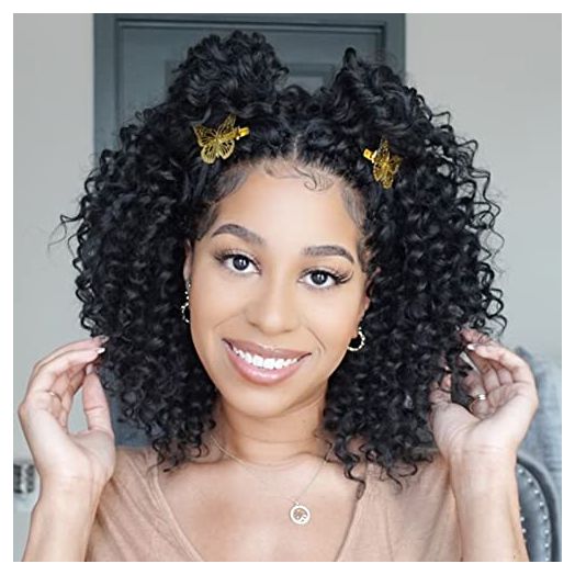 Deep Twist Crochet Hair 10 Inch - 8 Packs Natural Black Deep Wave Crochet Braids, Ocean Wave Synthetic Braiding Hair Extensions ToyoTree(10 Inch ,1B)