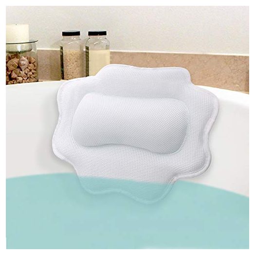 Beautybaby Bathtub Spa Pillow, Non-Slip 4 Strong Suction Cups, Bath Pillows for Tub, Head, Neck, Shoulder Support, Breathable Relax Comfort