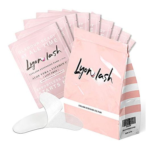 100 Pairs Eyelash Extension Under Eye Gel Pads by Lyon Lash - Lint Free with Aloe Vera Hydrogel Eye Patches, Premium Eyelash Extension Supplies & Beauty Tools, Fit Most Eye Shape, Stick Well