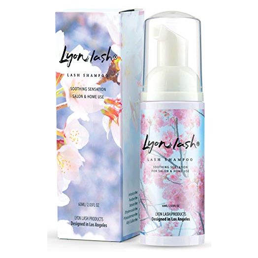 Eyelash Extension Shampoo - Lyon Lash Eyelid Foam Cleanser/Gentle Formula for Sensitive people/Paraben & Sulfate Free/Remove Eye Makeup & Oil & Dust/For Salon and Home Use (60ml without brushes)