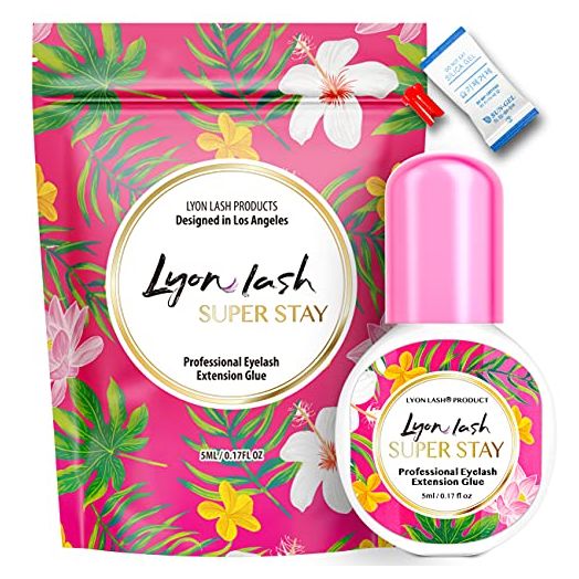 Lyon Lash Super Stay 5ml Eyelash Extension Performance Glue | 0.5 Sec Dry Time | Up to 8 Weeks Retention | Black Adhesive Supplies for Professional Use
