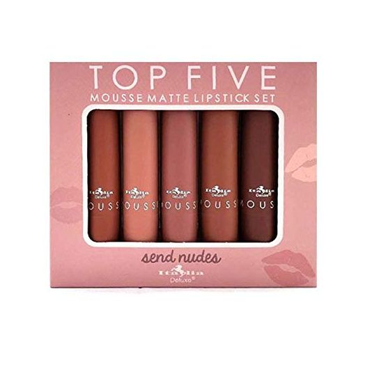 Italia Deluxe Top Five Mousse Matte Lipstick Set Send Nudes