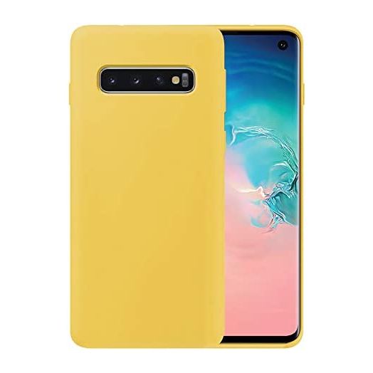 Liquid Silicone Phone Case for Samsung Galaxy S10 Plus S10+ G975 G975U 6.4"/Full Body Protection/Shockproof/Gel Rubber/Cover Case Drop Protection Yellow