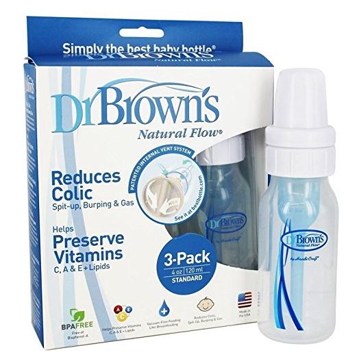 Dr. Brown's Original Bottle, 4 Ounce, 3-Pack