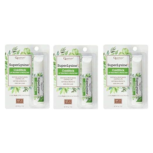 Quantum Research Super Lysine Plus+ ColdStick, SPF 21, Regular 0.18 oz (Pack of 3)