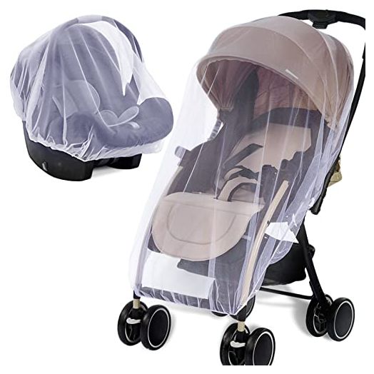 Mosquito Net for Stroller - Protective Baby Stroller Mosquito Net 2Pack - Perfect Bug Net for Strollers, Bassinets, Cradles, Playards, and Portable Mini Crib (White)