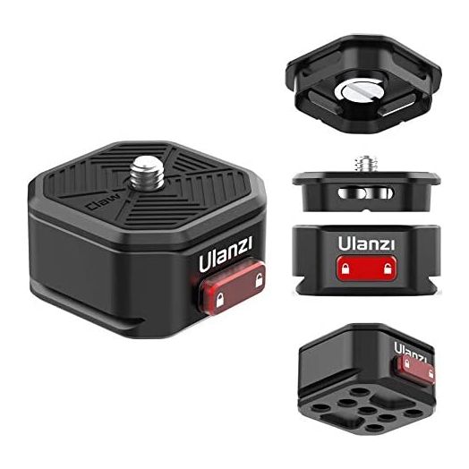 Upgrade ULANZI Claw Quick Release QR Plate Kit, Quick Release Plate Rapid Connect Adapter for DSLR/Mirrorless Cameras, Tripod, Monopod, Slider, Handheld Gimbal, Stabilizer, Ball Head