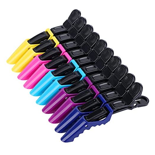 Hair Clips for Women by HH&LL – Wide Teeth & Double-Hinged Design – Alligator Styling Sectioning Clips of Professional Hair Salon Quality - 10Pack (Mixing)