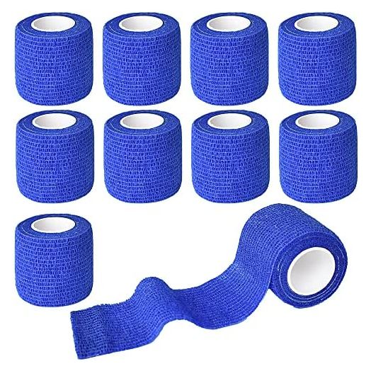 Gondiane 9 Pack 2" x 5 Yards Self Adhesive Bandage Wrap Self Stick Wrap for Ankle, Wrist, Finger, Sports, Breathable Cohesive Vet Tape for Pets (D Dark Blue)