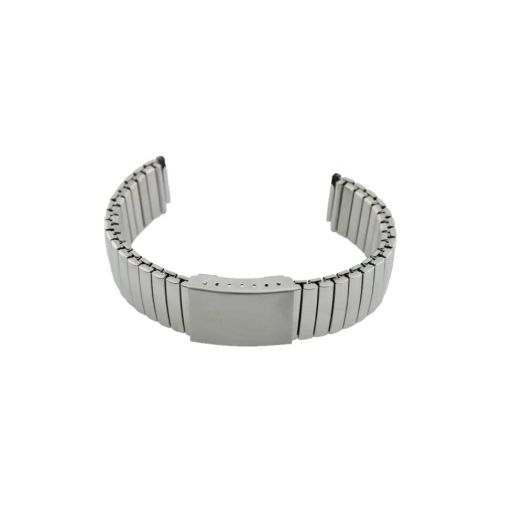 QINGQIAN Silver Stainless Steel Comfortable Stretch Watch Band,Not expanded to 6.1 inches,Straight end without buckle (Prot 18mm)