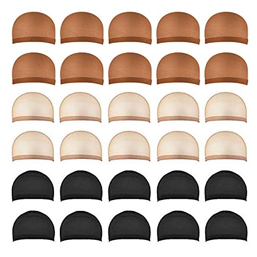 30 Pieces Wig Caps, Wig Caps for Women Lace Front Wig Stocking Caps for Wigs Nude Wig Cap (Three colors)…
