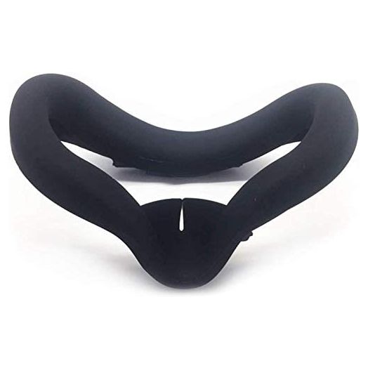 VR Face Silicone Interfacial Cover Face Cushion for Oculus Quest 2, VR Headset Sweatproof Lightproof Anti-Leakage Accessories for Oculus Quest 2 , with Cleaning Tools(Black )
