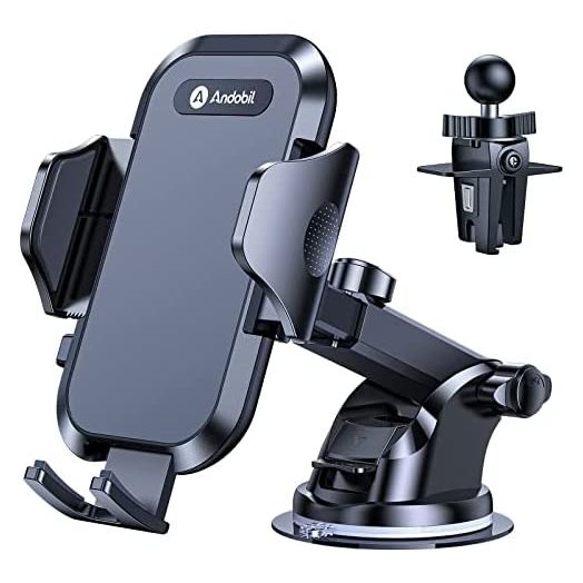 andobil Cell Phone Holder for Car [2022 Upgraded — 215°F High Temp Resistance Suction Cup] Universal 3in1 Long Arm Car Phone Mount Dashboard Vent Windshield Compatible with iPhone, Samsung All Phones
