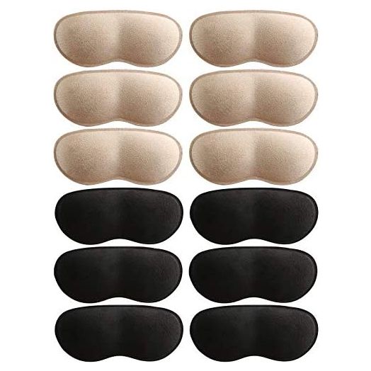 6 Pairs Heel Cushion Pads, Super Comfort Microsuede Heel Grips, Self-Adhesive Heel Liners for Big Shoes, Loose Shoes,and Heel Pain Relief, Heel Protectors to Prevent Heel Pains and Heel Blisters.