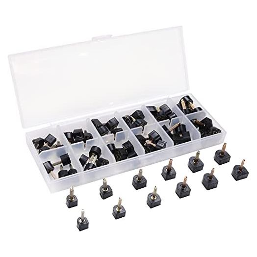 luakesa 24 Pairs High Heel Replacement Tips Womens Shoes Tips Repair Kit ,6 Size ,8,/9/10/11/12/12.5mm ,U-Shape (Black)