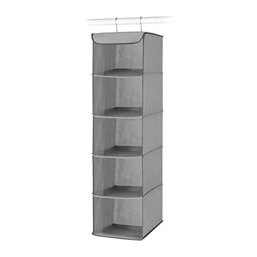 Whitmor 5 Section Closet Organizer - Hanging Shelves with Sturdy Metal Frame