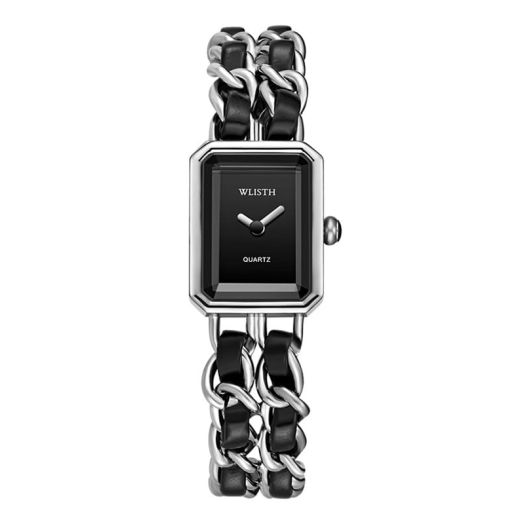 SLYHHZHMY Fashion Small Fragrance Watch, Women's Bracelet Watch, Square Dial Quartz Watch (1)