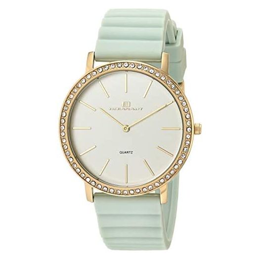 Oceanaut Women's Ripple Stainless Steel Quartz Rubber Strap, Green, 17.5 Casual Watch (Model: OC0267)