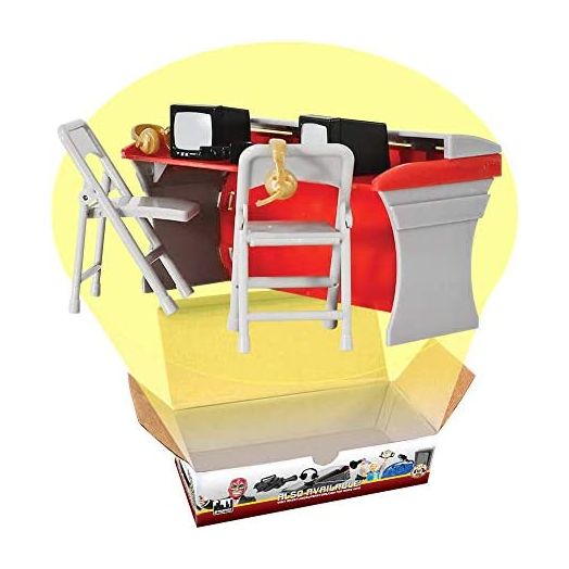 Red & Gray Commentator Table Playset for Wrestling Action Figures
