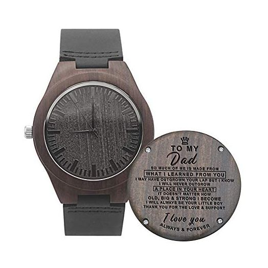 UFOORO Fathers Day Wooden Watches for Men, Natural Wood Watch Personalized Gifts Watch for Dad Birthday Graduation Fathers Day for Dad Gifts