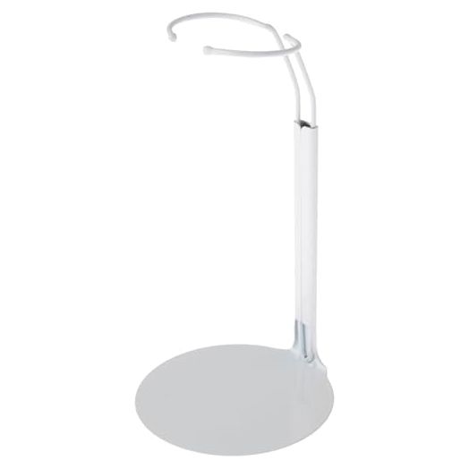Plymor DSP-5175W White Adjustable Doll Stand, fits 10, 11, and 12 inch Dolls or Action Figures, Waist is 1.75 to 2.25 inches Wide, 5 to 6 inches Around