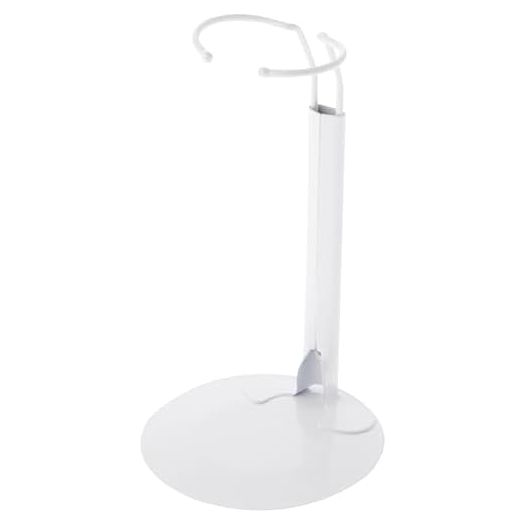 Plymor DSP-60W White Adjustable Doll Stand, fits 10, 11, 12, 13, and 14 inch Dolls or Action Figures, Waist is 2 to 2.5 inches Wide, 5.5 to 7 inches Around