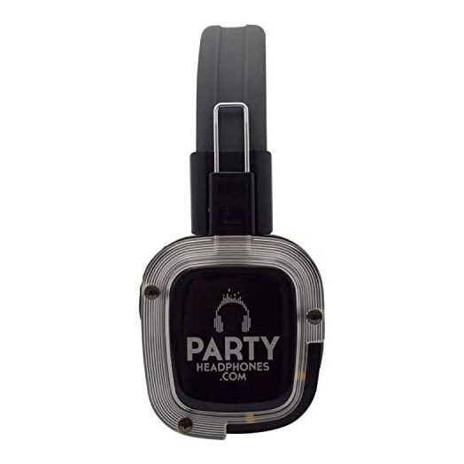 Rechargeable Party Headphones Silent Disco Foldable Headset - 3 Channel Headphones with Light up Design, Personal Volume Control & Memory Foam Ear Pads - Single Pair - Transmitter Not Included