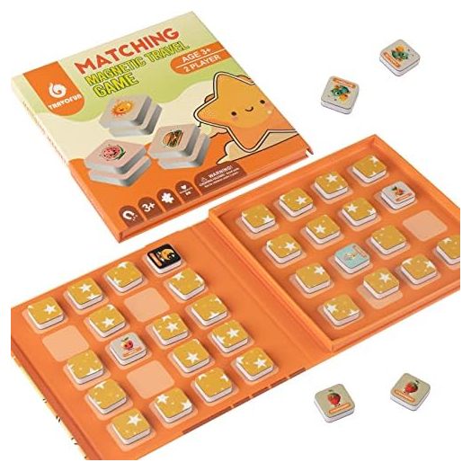 Magnetic Matching Memory Game for Kids 3-8 - Perfect Travel Toy for Toddlers - Fun Road Trip & Airplane Activity - Camping Game Essentials