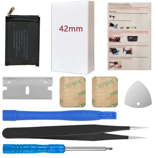 ASDAWN A1579 Battery Replacement Compatible with Apple Watch Series 1 42mm A1554 A1579 A1803 with Repair Tool Set + Installation Instruction + Back Cover Adhesive