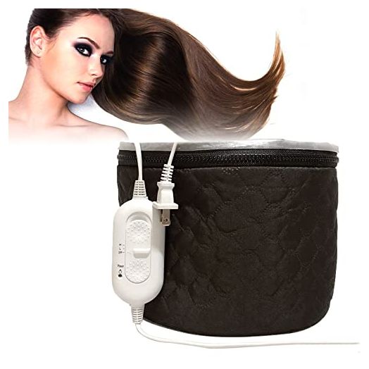 XNX 110V Electric Hair Cap,Hair Care Hat,Home Hair SPA Beauty Cap,Hair Steamer Thermal Heat Cap,Nourishing Hair Hat with 3 Mode Temperature Control Black