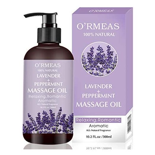 Massage Oil for Relaxing, Massaging Joint Pain Relief Massage Oil Lavender and Peppermint Massage Oils Moisturizing Body Oil for Men and Women 10.2 fl.oz