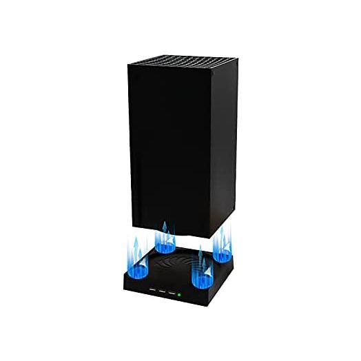 U/D Cooling Fan for Xbox Series X with 4 Fan and 3 USB Port Xbox Series X External Cooler Turbo Temperature Control Fan Console Standing Mount Cooling System