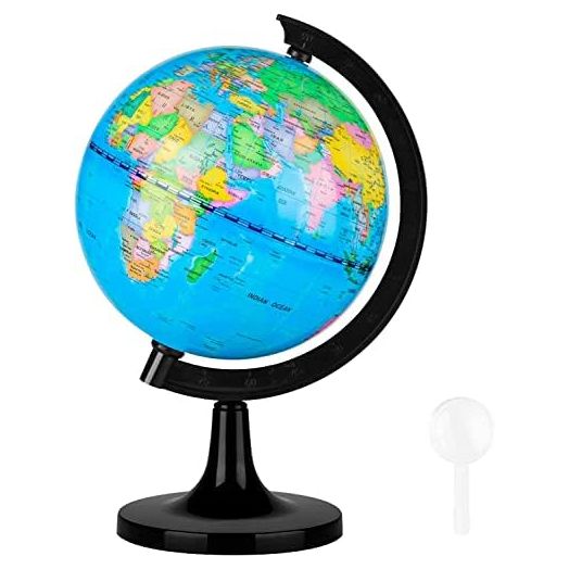 5.5" World Globe for Kids Learning, Educational Rotating World Map Globes Mini Size Decorative Earth Children Globe for Classroom Geography Teaching, Desk & Office Decoration-5.5 inch