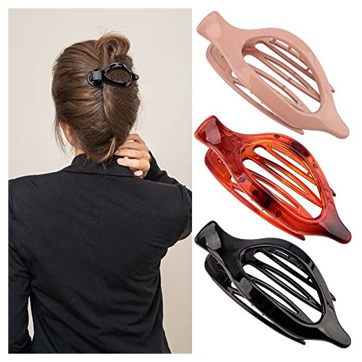 ATODEN Alligator Clips for Hair Alligator Hair Clips 3Pcs Hair Claw Clips 4.52'' Duck Billed Hair Clips Medium Hair Clips Flat Hair Clips Sectioning Hair Accessories Hair Clamps Barrettes Jaw Clips Gifts for Women