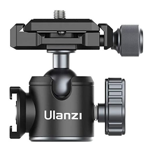 Tripod Ball Head ULANZI U-80L Camera Quick Release Metal Ball Head Camera Mount Arca Swiss 360° Rotating with Quick Release Plate & Cold Shoe, 22lbs/10kg Load for 1/4" Tripod,Monopod,DSLR,Camera