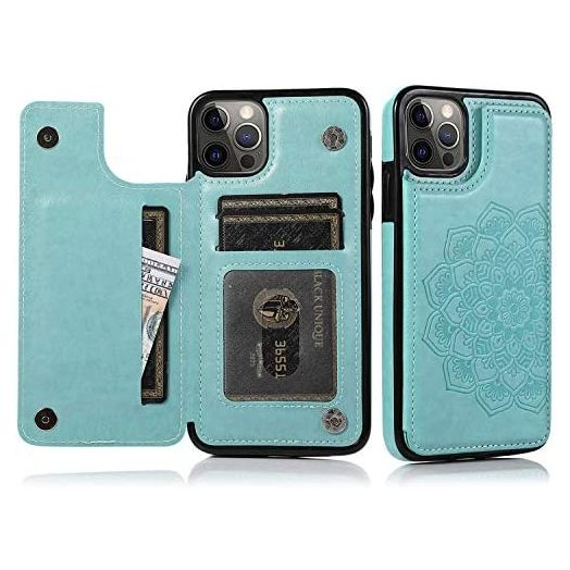 Acxlife iPhone 12 Case iPhone 12Pro case 12/12Pro Wallet Credit Card Holder Case,Protective Cover with Slot Holder and Slim Purse Leather Case for iPhone 12 6.1Inch (Green)