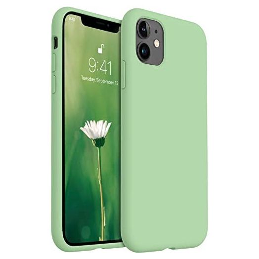 AOTESIER Liquid Silicone iPhone 11 Case,Slim Fit Full Body Protection Shockproof Cover Compatible with iPhone 11,Anti-Scratch&Fingerprint Basic Drop Protection Case(Tea Green)