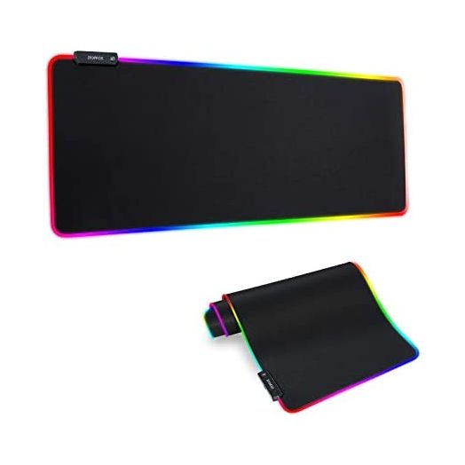 RGB Gaming Mouse Mat Pad - Large Extended Led Mousepad with 14 Lighting Modes 2 Brightness, Anti-Slip Rubber Base with Waterproof Coating Mouse Mat for Gamer 800×300×4mm/31.5×11.8×0.16 inch